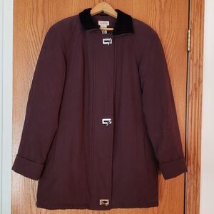 EUC Classic Elements Soft and Warm Wine Colored Quilt Lined Coat Jacket Sz S